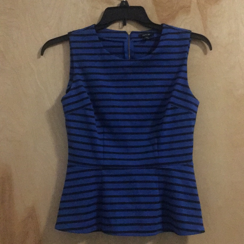 Apt 9. Peplum Royal Blue and Black Striped Top